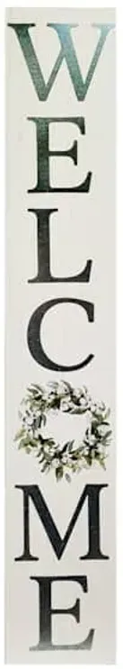 Welcome Wood Outdoor Porch Leaner Sign, 47.25"