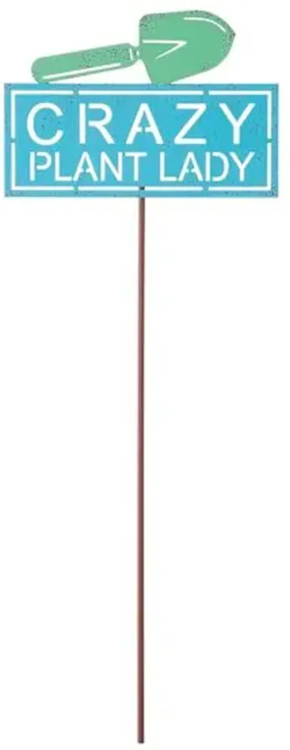 Crazy Plant Lady with Shovel Metal Yard Pick, 16"