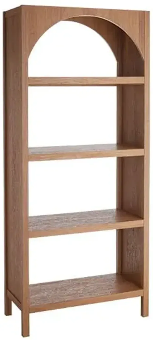 Honeybloom Blair Wooden Shelf, Rustic Natural