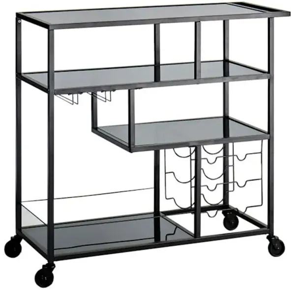Crosby St. Brooklyn Metal Bar Cart, Black