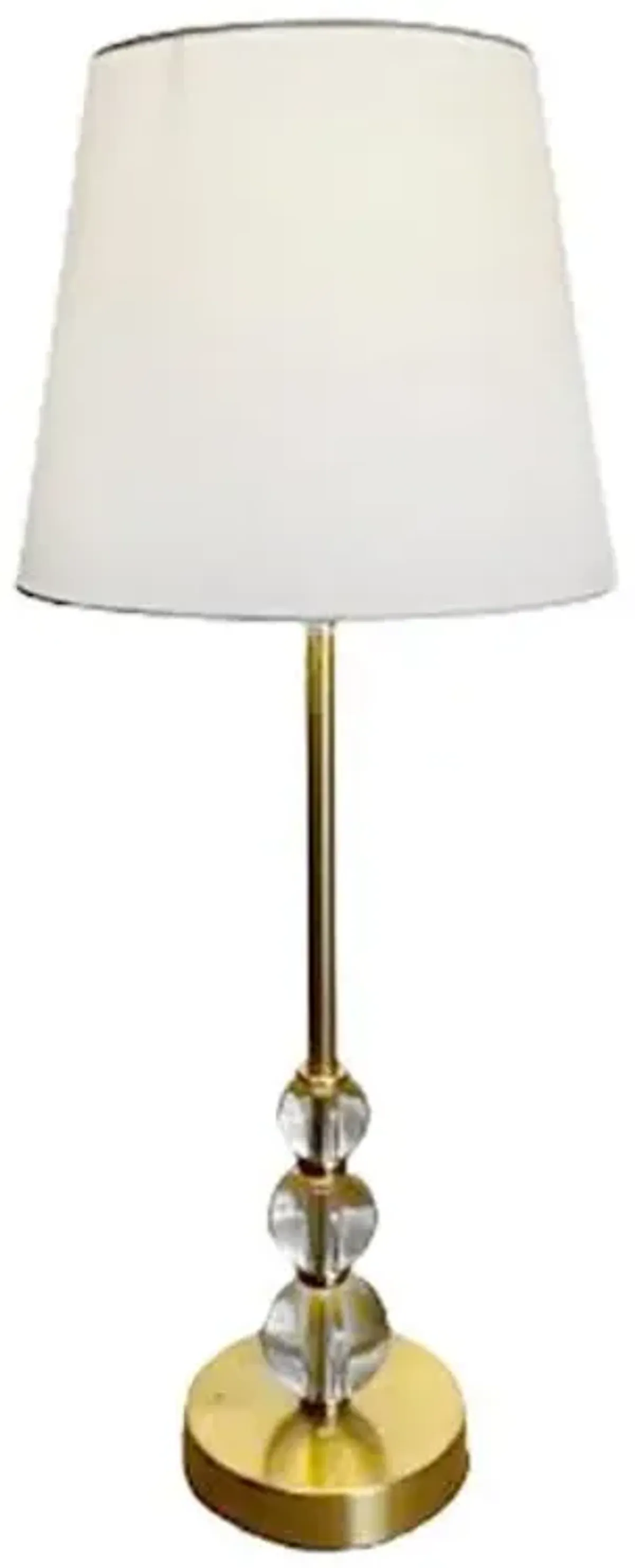 Gold Stacked Crystal Buffet Large Table Lamp with Shade, 28"