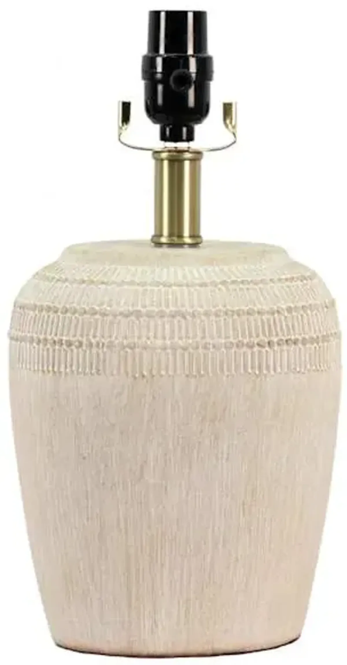 Honeybloom Beige Textured Small Lamp Base, 12.8"