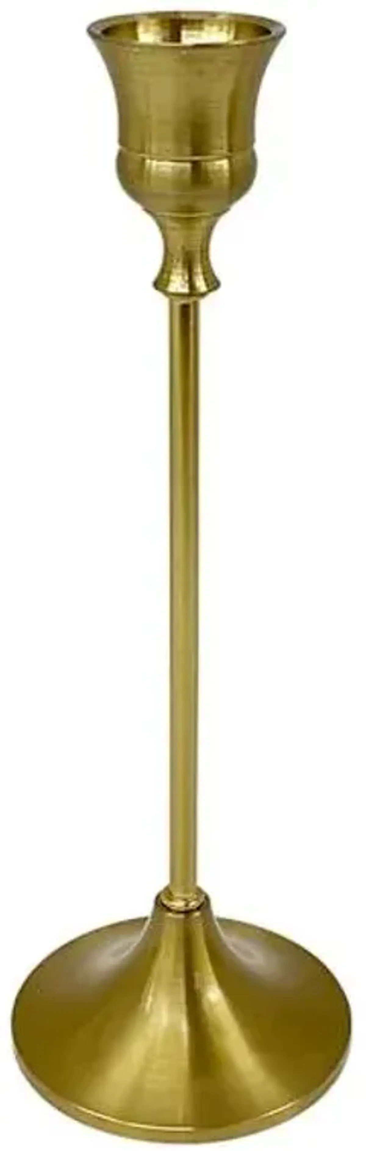 Providence Gold Metal Taper Candle Holder, 7.7"