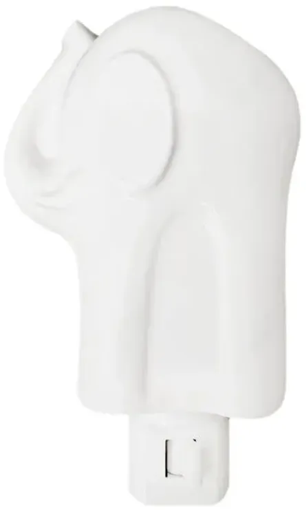 Tiny Dreamers White Ceramic Elephant Night Light, 5"
