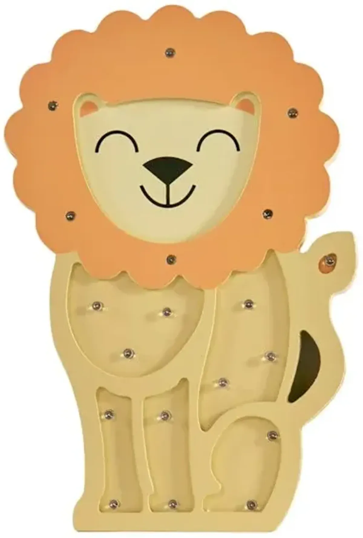 Tiny Dreamers Yellow Lion Painted Wood Sign, 9.8"