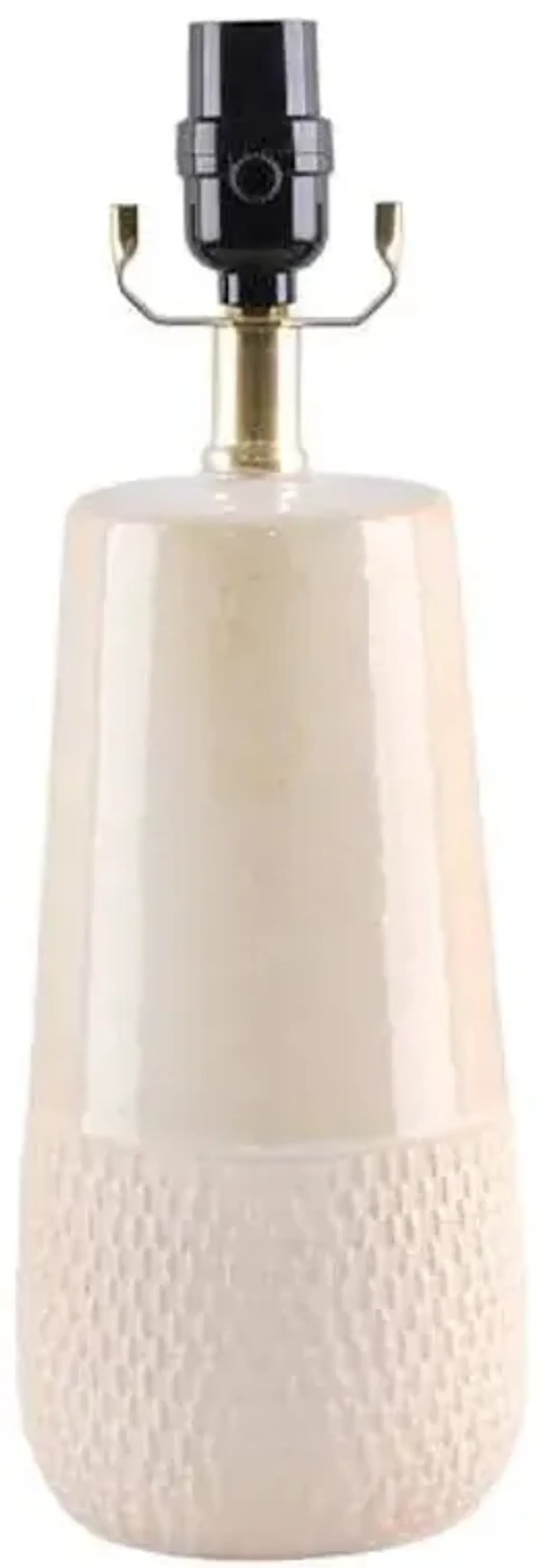 Yellow & Beige Two-Toned Ceramic Small Lamp Base, 14.5"