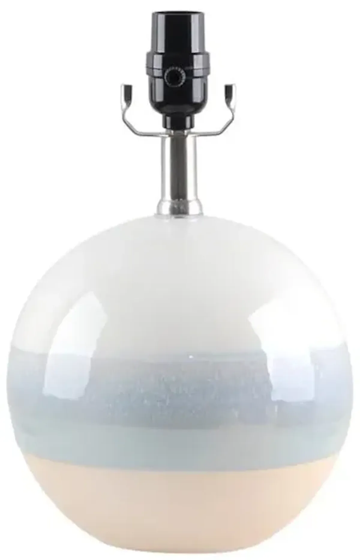 Blue & White Three-Toned Ceramic Small Lamp Base, 12.5"