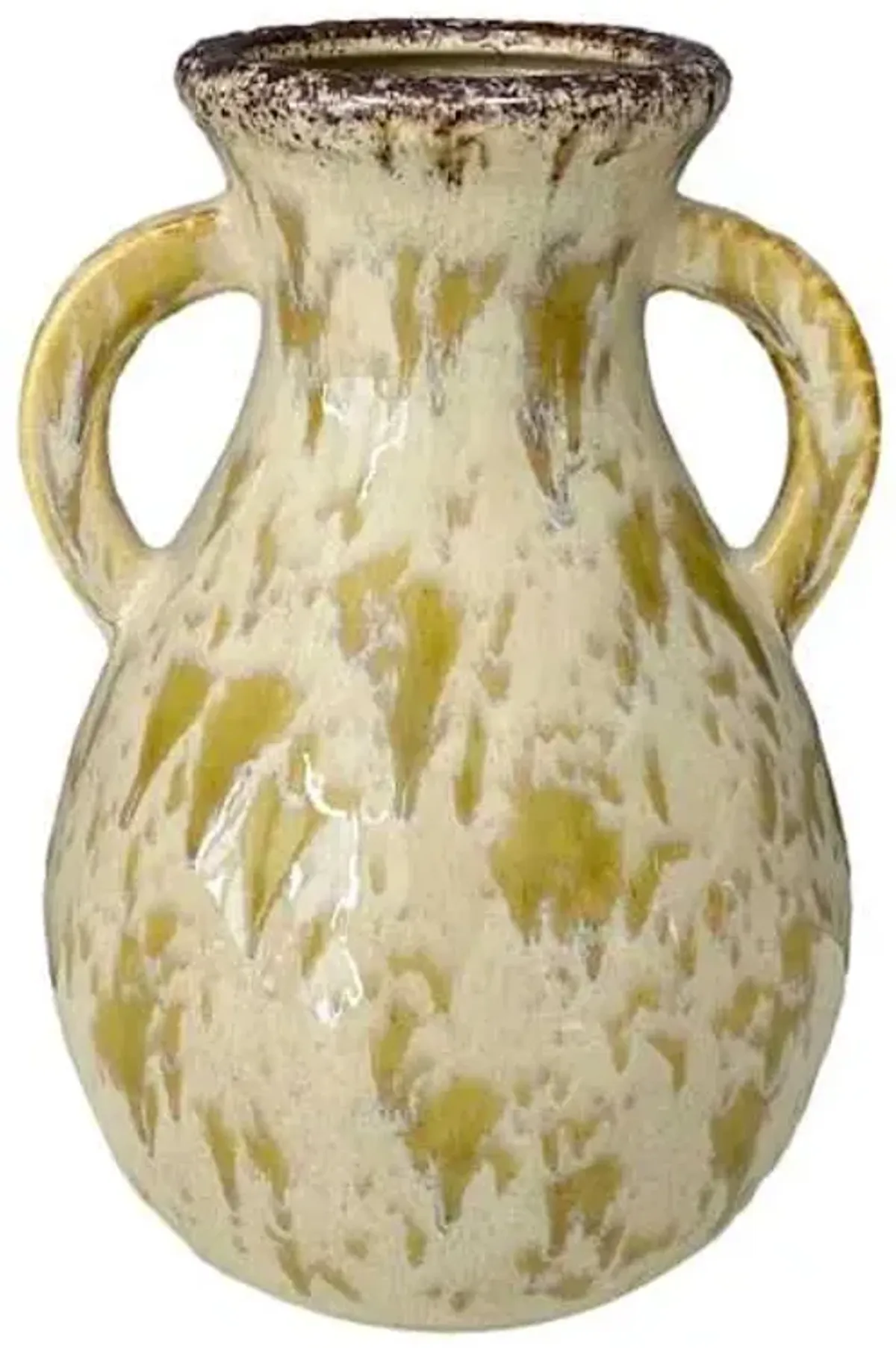 Honeybloom Splotch Ceramic Vase with Handles, 12"
