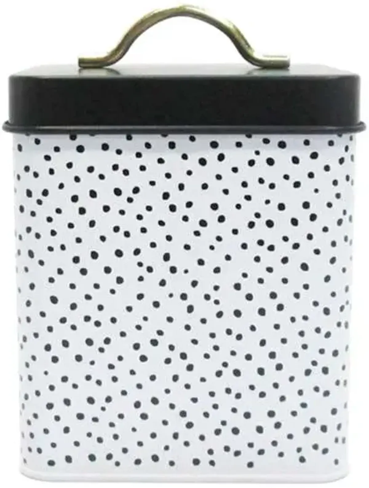 Doreen White & Black with Gold Handles Laundry Canister, Small