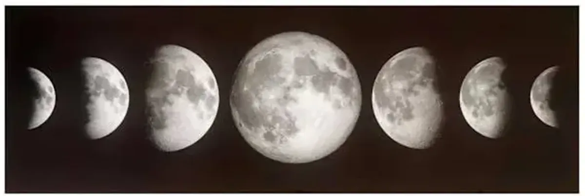Lunar Phases Canvas Wall Art, 36x12