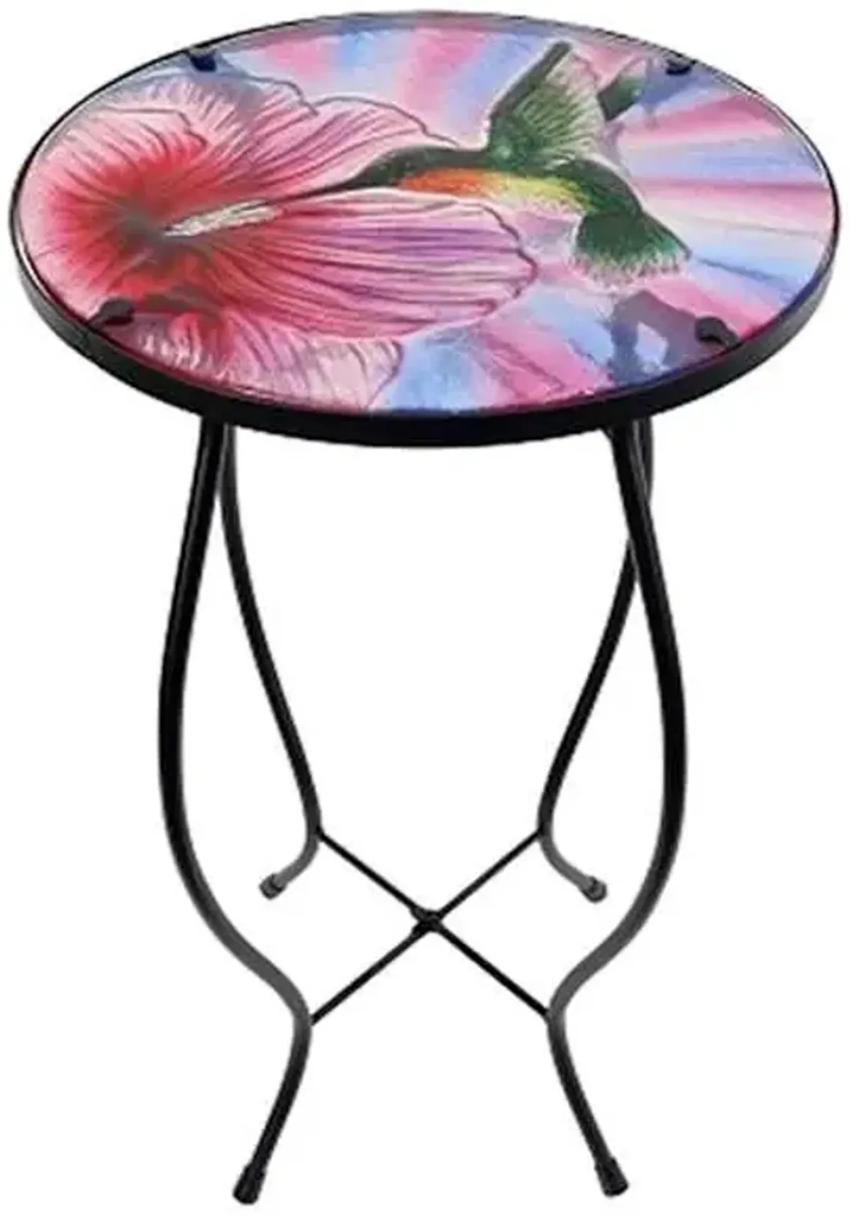 Hummingbird Glass Plant Stand, 12"