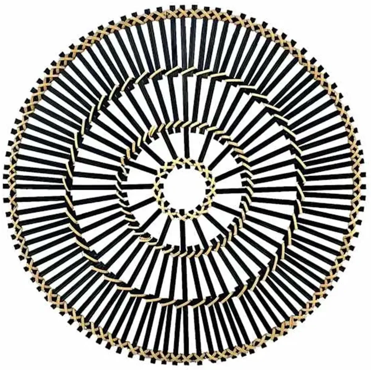 Tracey Boyd Black Bamboo Round Wall Basket, Large