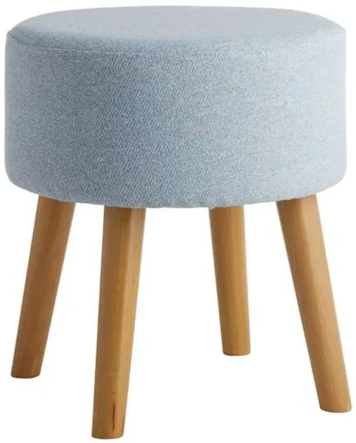 Emmy Stool with Wooden Legs, Light Blue