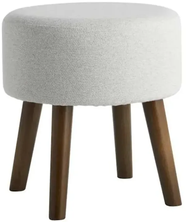 Emmy Stool with Dark Wooden Legs, Taupe