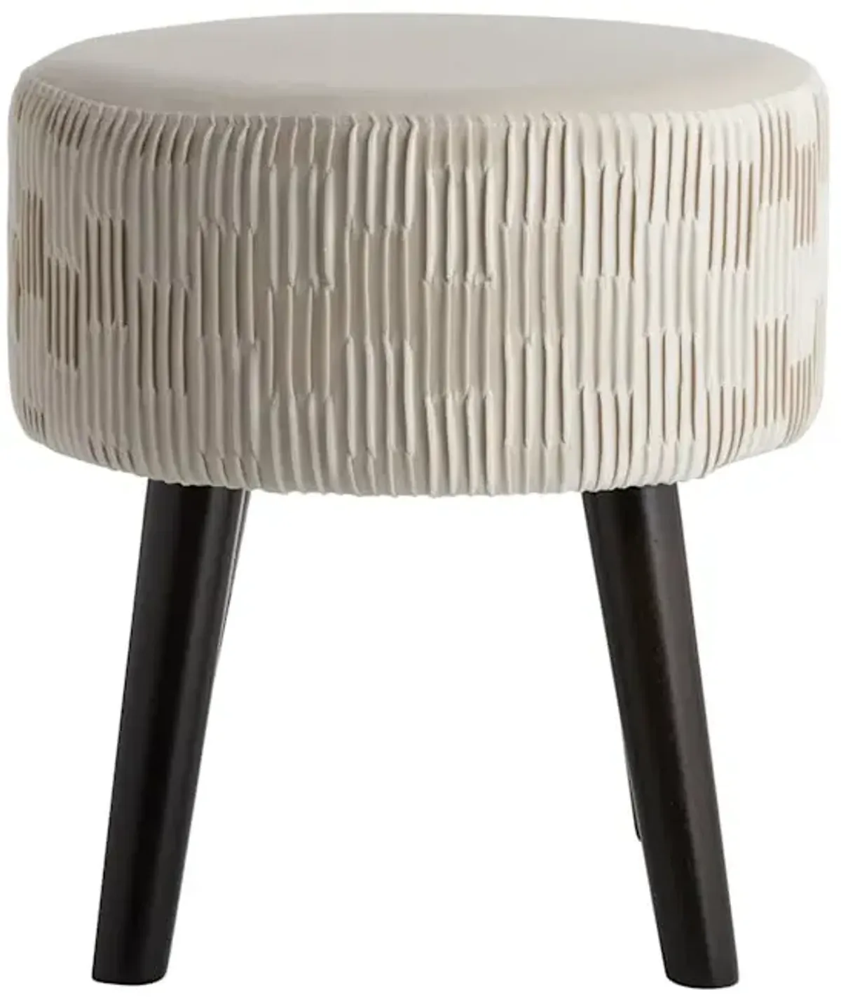Emmy Stool with Black Wooden Legs, Taupe Velvet