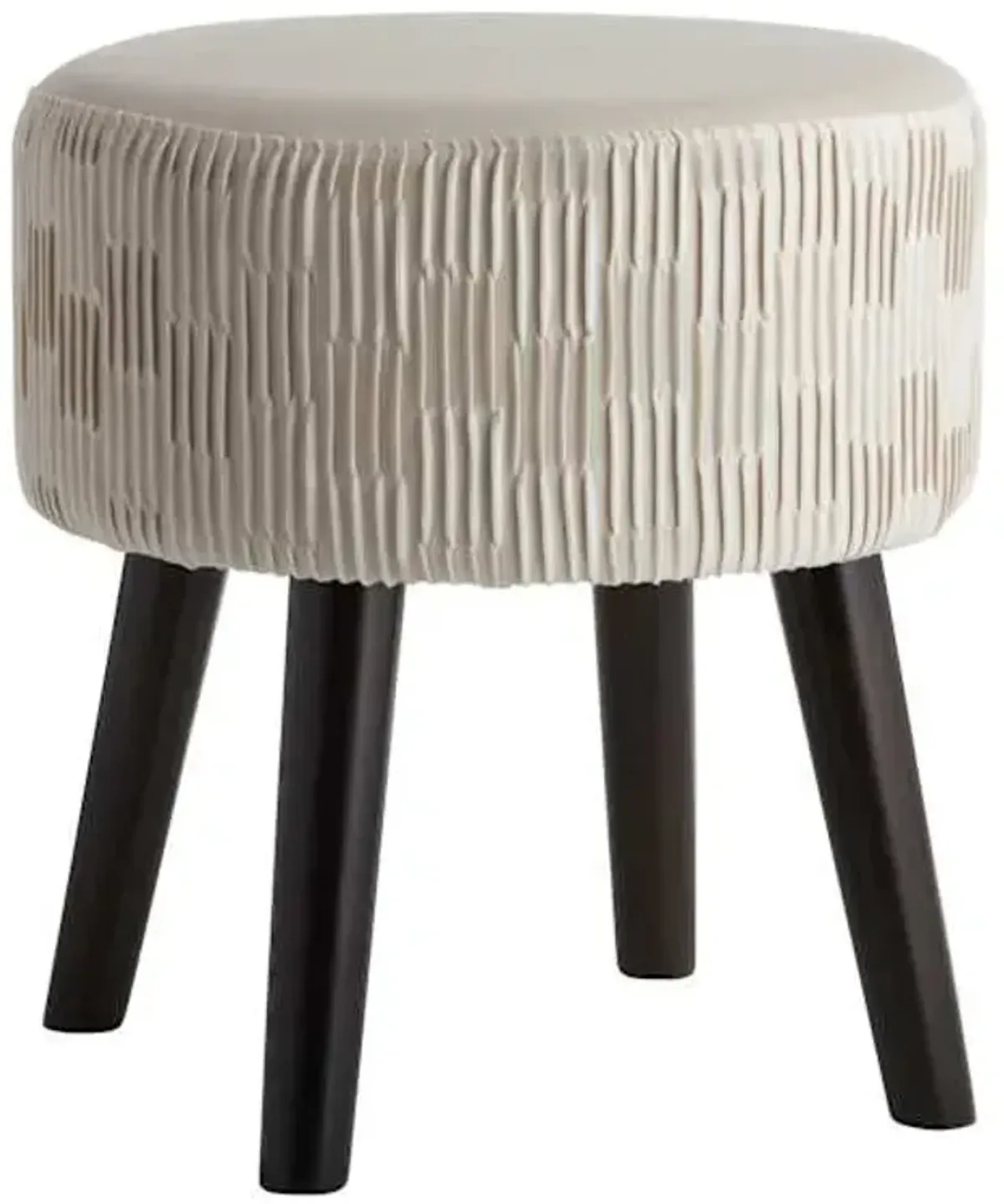 Emmy Stool with Black Wooden Legs, Taupe Velvet