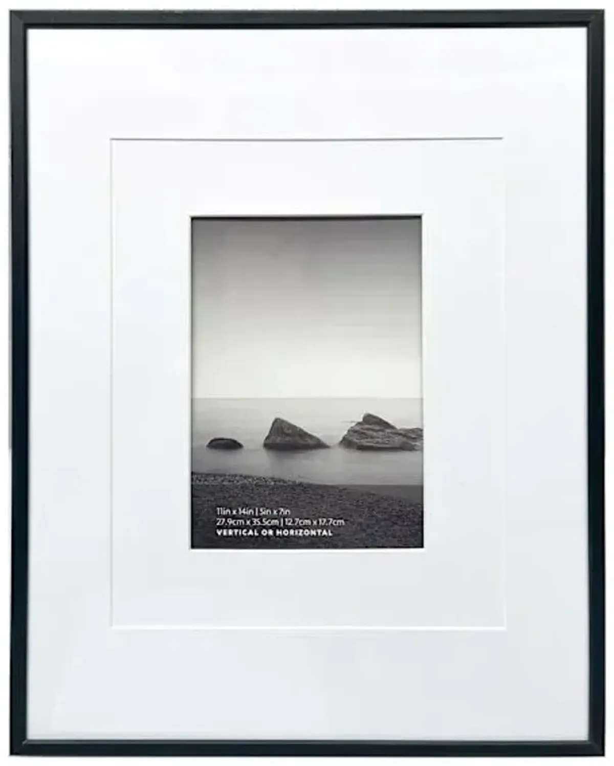 11x14 Black Thin Matted to 5x7 Wall Frame