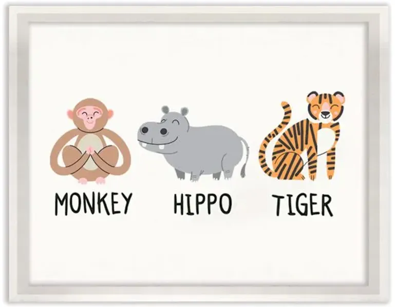 Tiny Dreamers Monkey Hippo Tiger Sign, 7x9