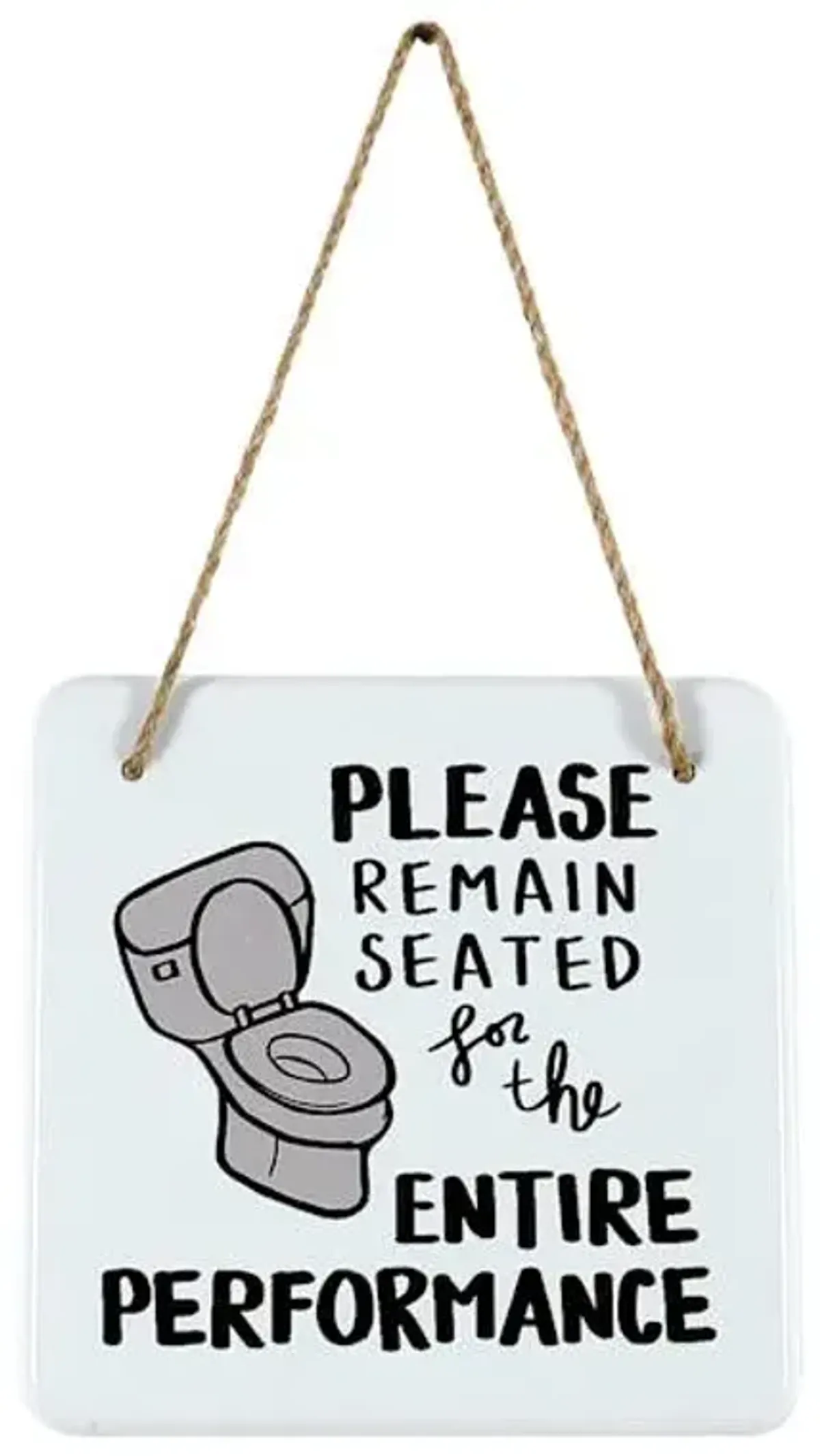 Please Remain Seated Bathroom Wall Decor, 8"