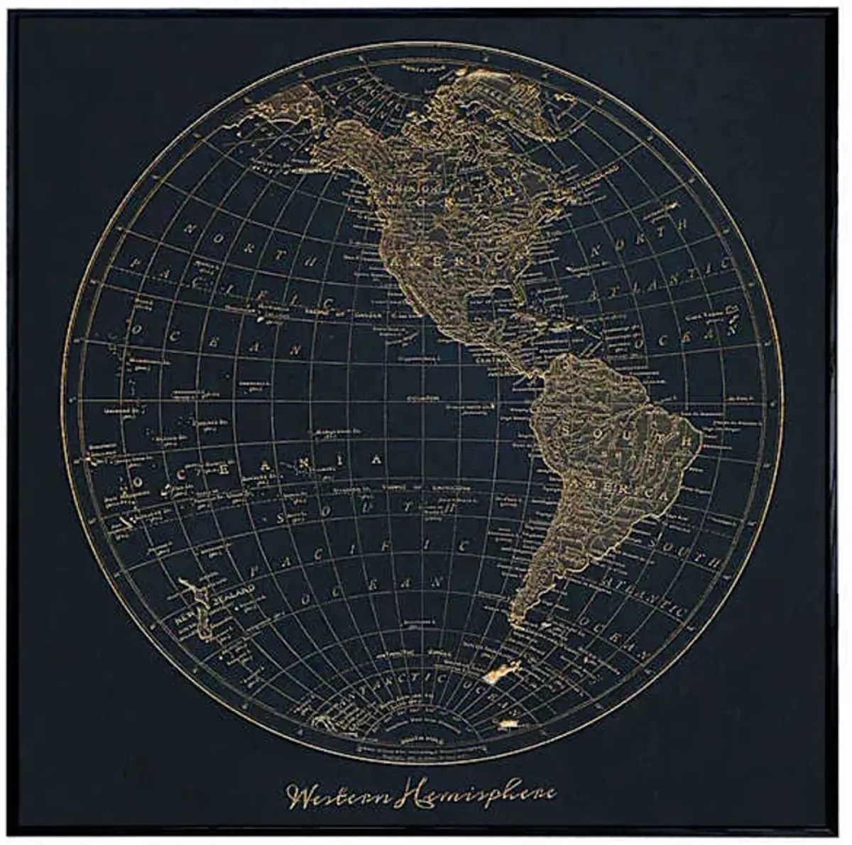 Globe Framed Wall Canvas Art, 30"
