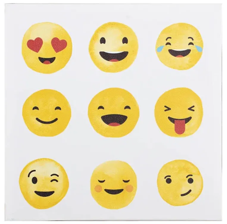 Emojis Canvas Wall Art, 12"
