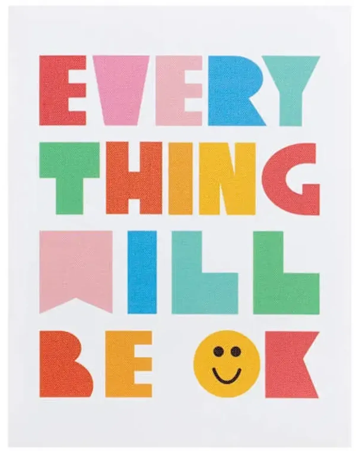 Everything Will Be Ok Emoji Canvas Wall Art, 11x14