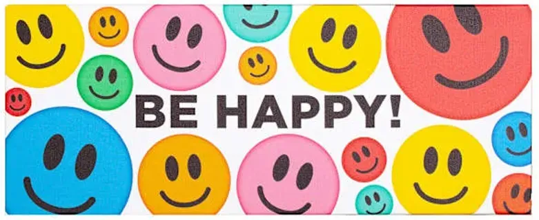 Be Happy Emoji Canvas Wall Art, 20x8
