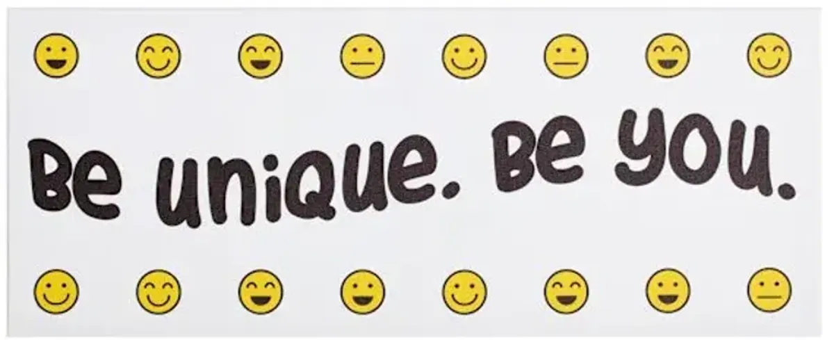 Be Unique Emoji Canvas Wall Art, 20x8