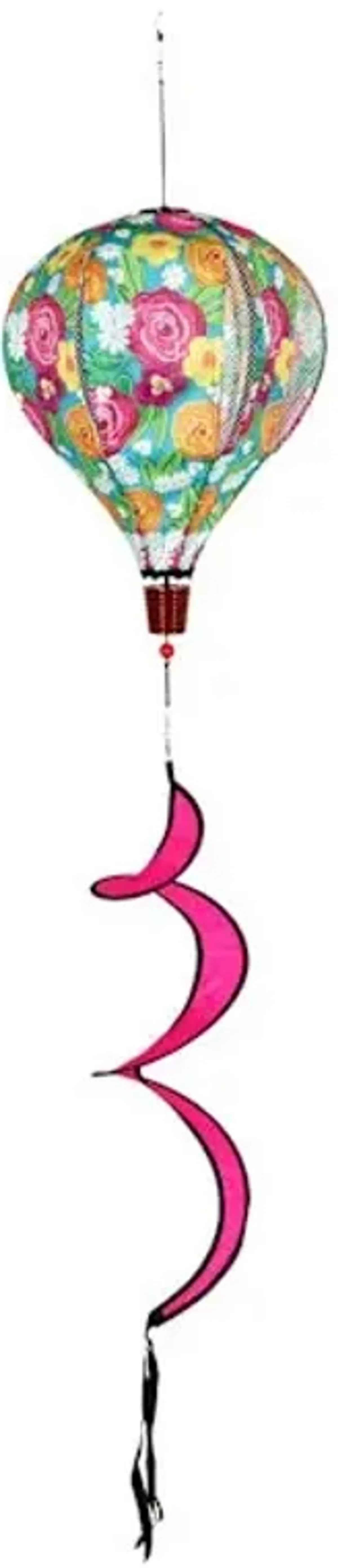 Floral Balloon Hanging Wind Spinner, 55"