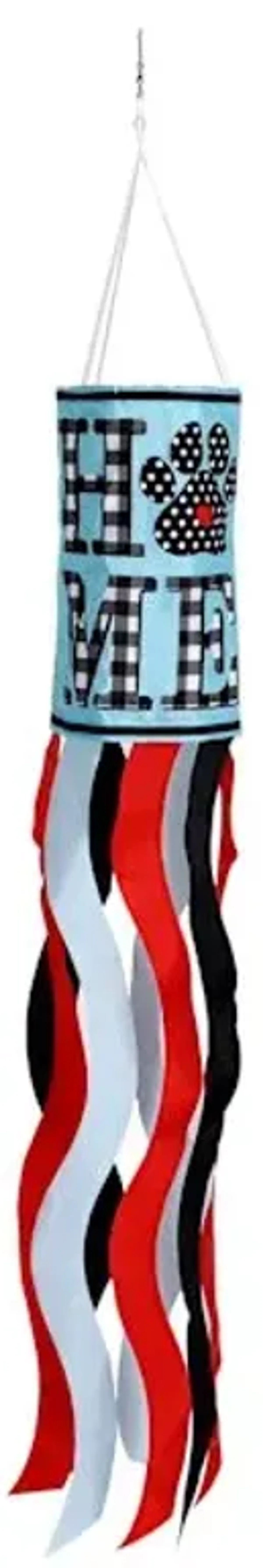 Home with Pawprint Hanging Windsock, 38"