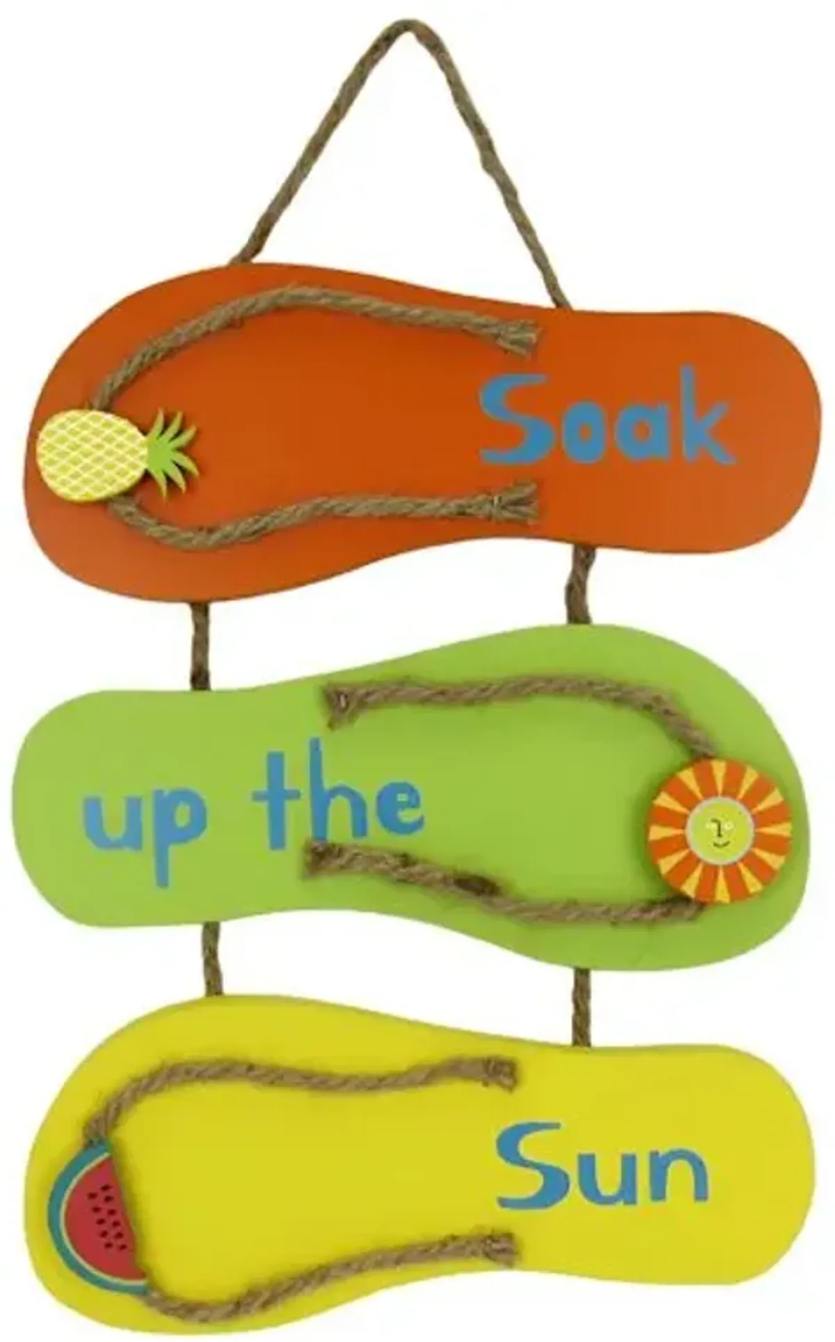 Sunny Club Soak Up the Sun Sandals Outdoor Wall Decor, 14"