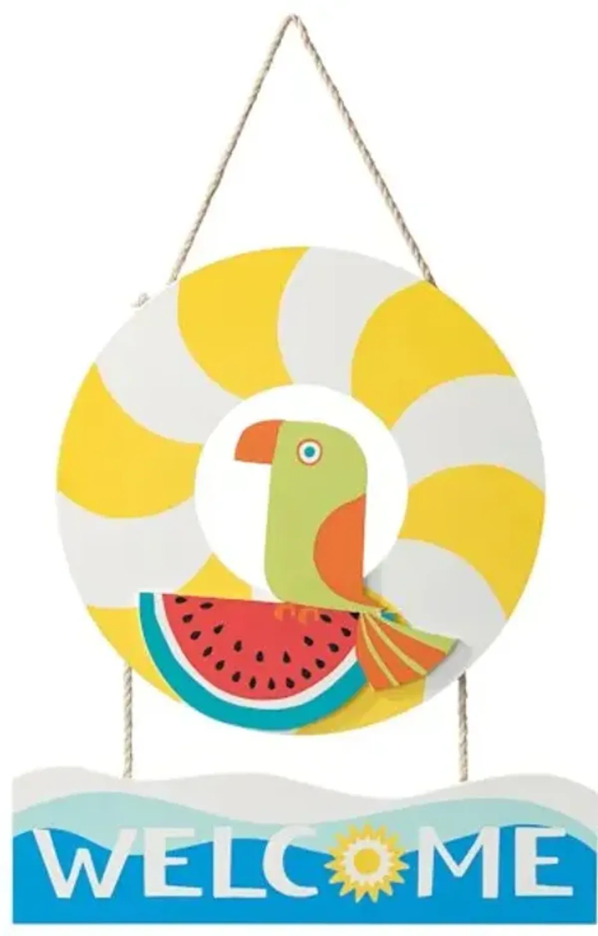 Sunny Club Swim Welcome Ring Outdoor Wall Decor, 14x16