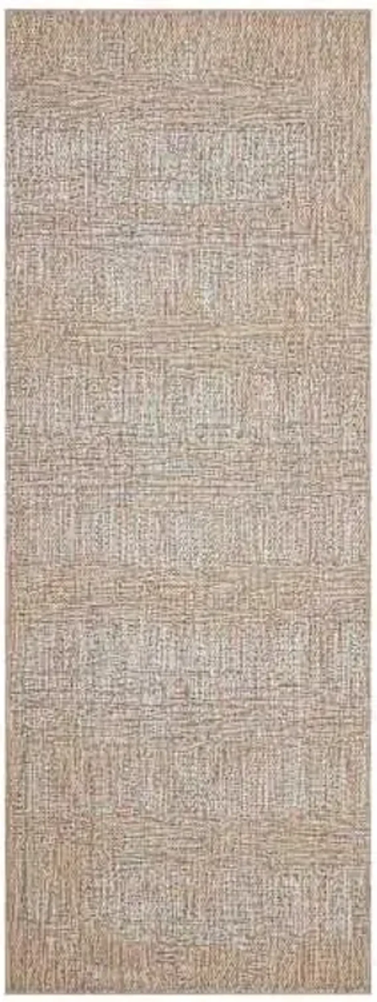 (E500) Honeybloom Melissa Blue & Natural Distressed Stripe Outdoor Accent Rug, 4x6