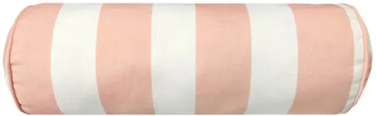 Pink & White Cabana Stripe Bolster Outdoor Throw Pillow