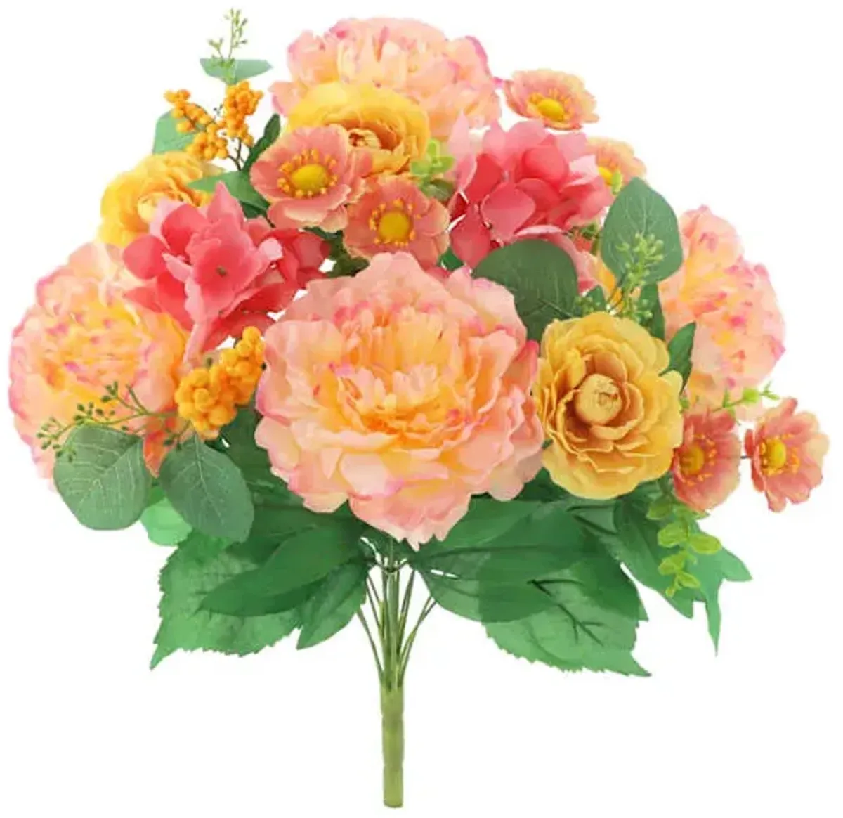 Peony & Hydrangea Mixed Floral Bush, 21.5"