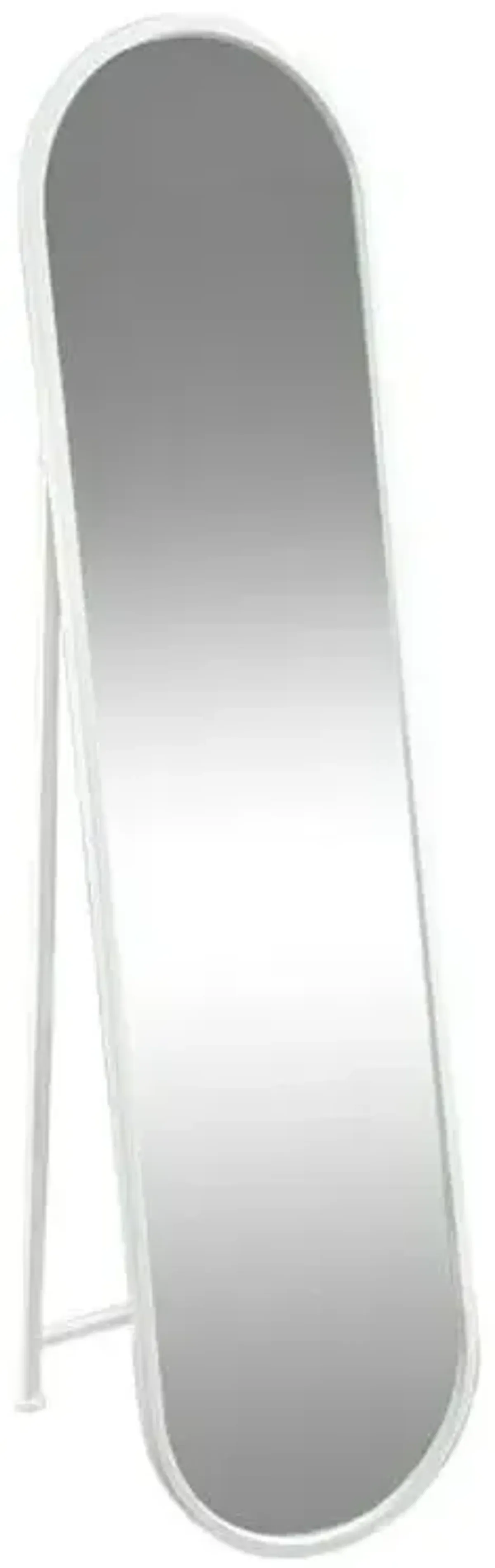 Aria Oval White Floor Mirror, 15x60