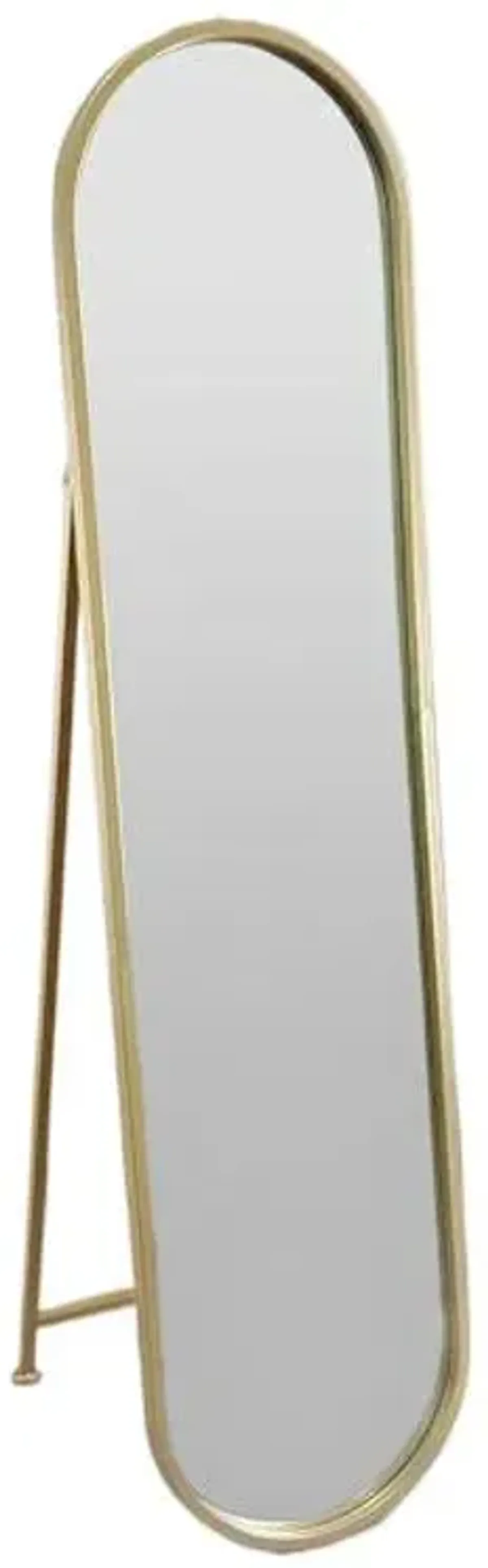 Aria Oval Gold Floor Mirror, 15x60