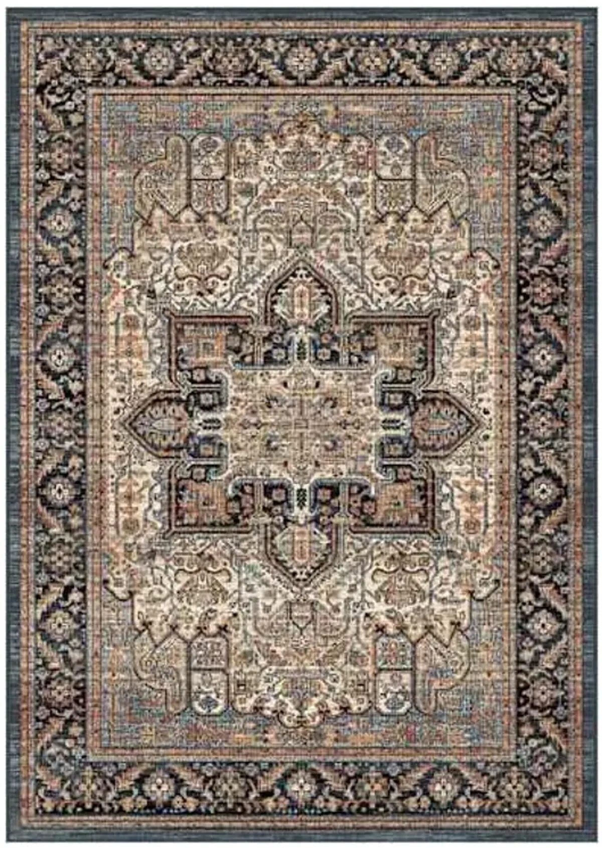(A518) Ushak Blue Medallion Area Rug, 8x10