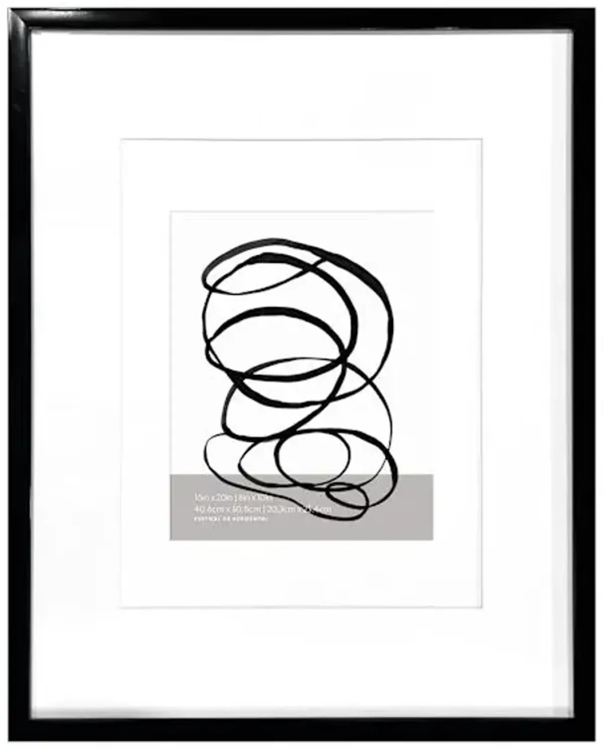 Black Double Mat Wall Frame, 16x20