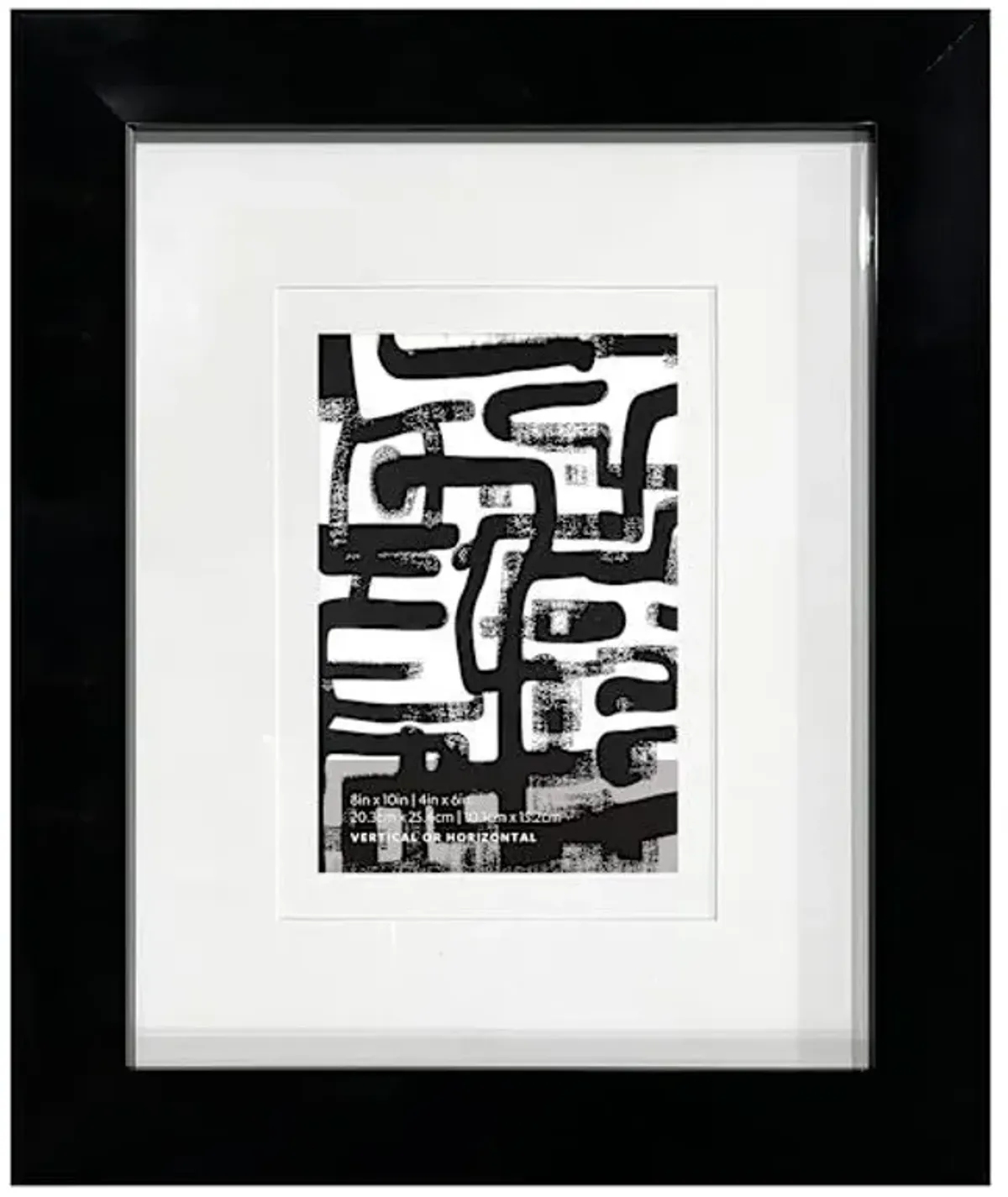 Black Double Mat Wide Wall Frame, 8x10