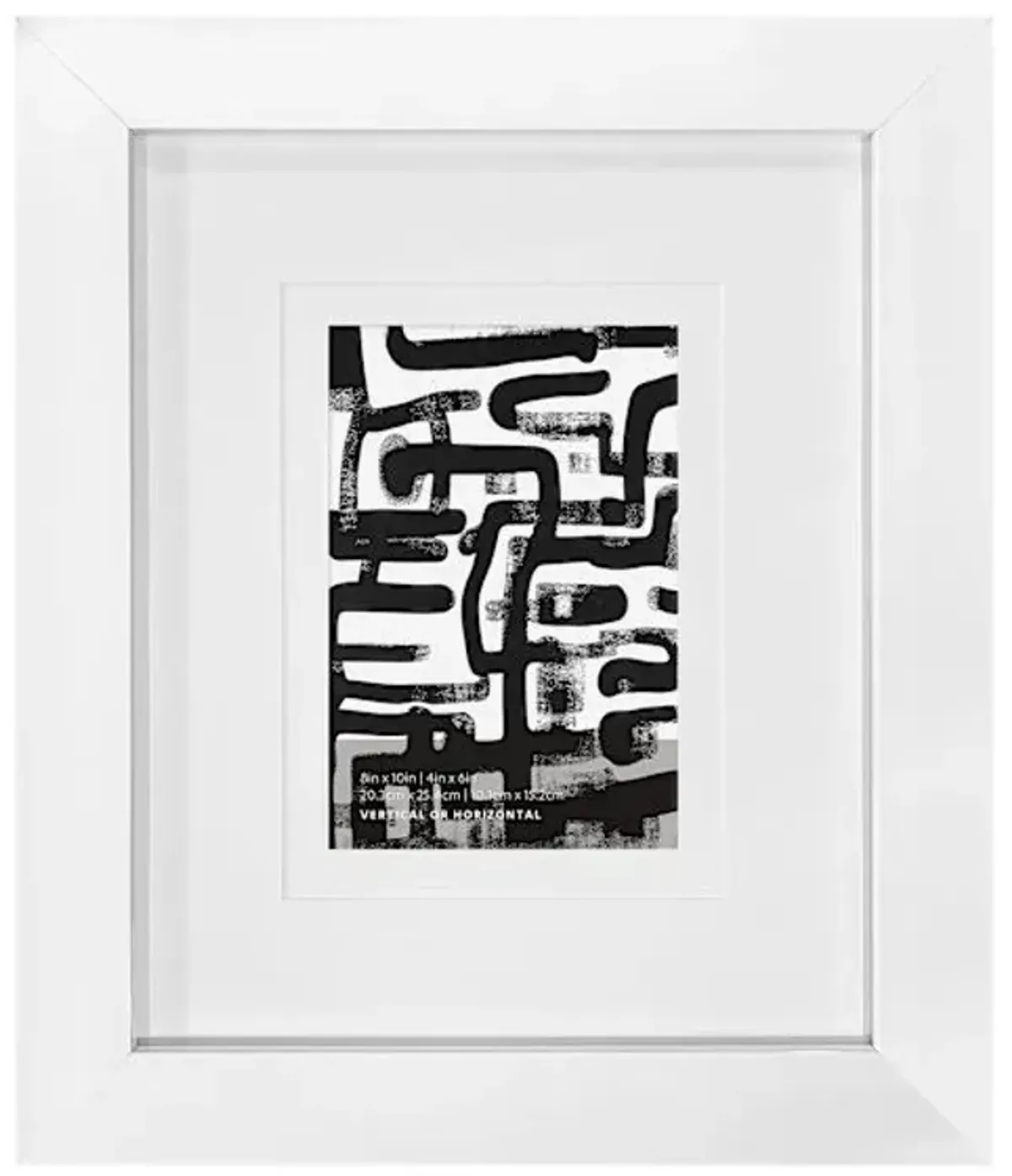 White Double Mat Wide Wall Frame, 8x10