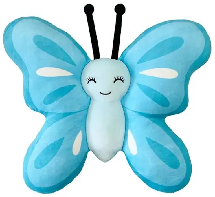 Tiny Dreamers Fairy Garden Blue Butterfly Pillow, 15"