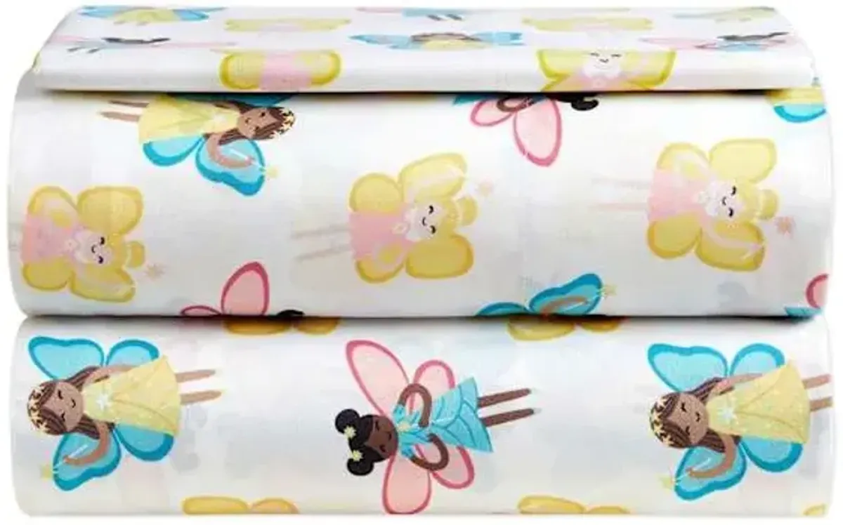 Tiny Dreamers 3-Piece Fairy Garden Sheet Set, Twin