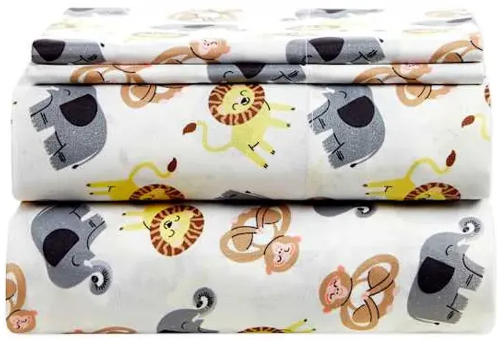 Tiny Dreamers 4-Piece At the Zoo Sheet Set, Full