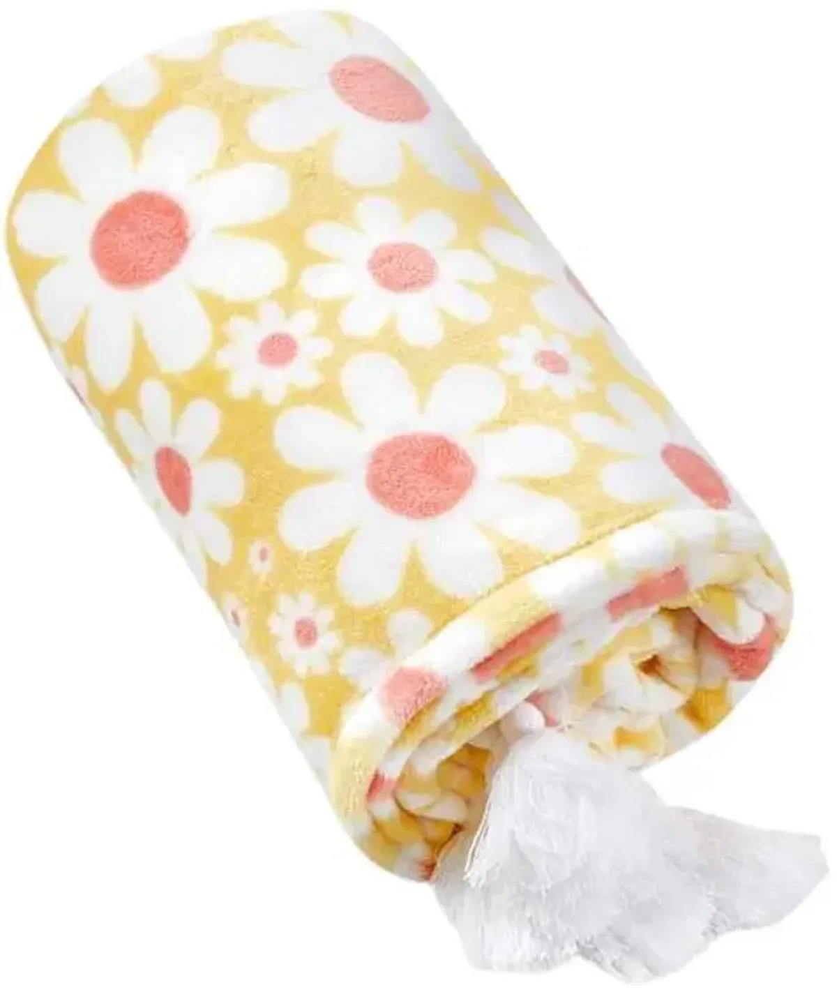 Tiny Dreamers Fairy Garden Yellow Daisy Print Throw Blanket, 50x60