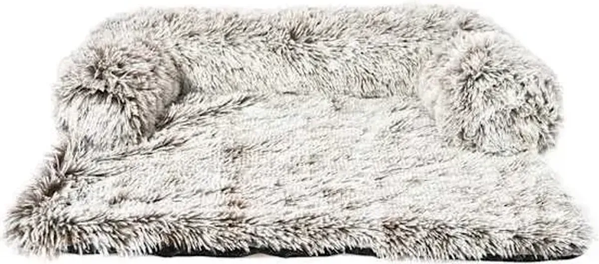 Brown Faux Fur Pet Couch Sofa, Medium