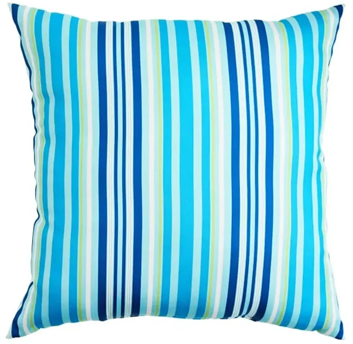 Blue Multicolor Striped Square Outdoor Throw Pillow, 18"
