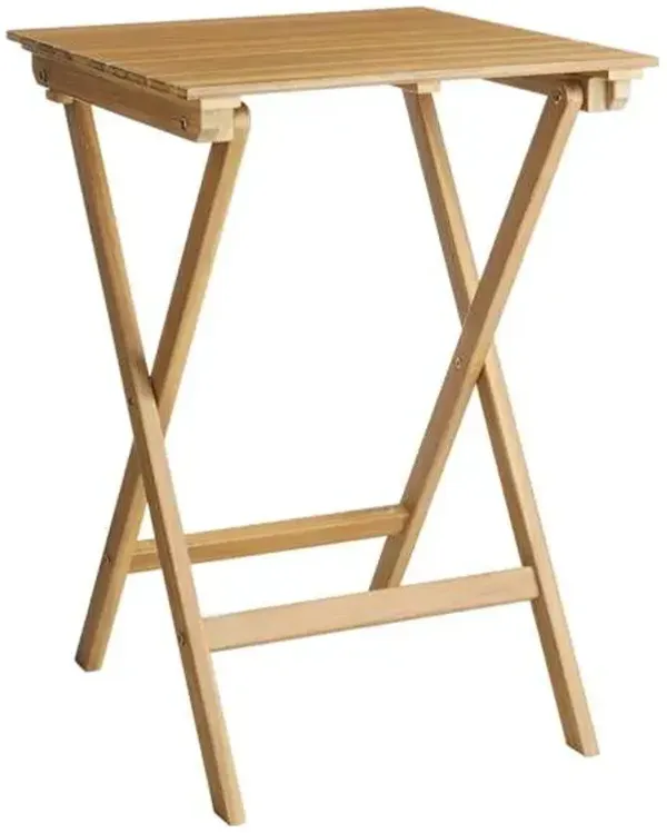 Honeybloom Acacia Wood Patio Folding Table, 23.6"