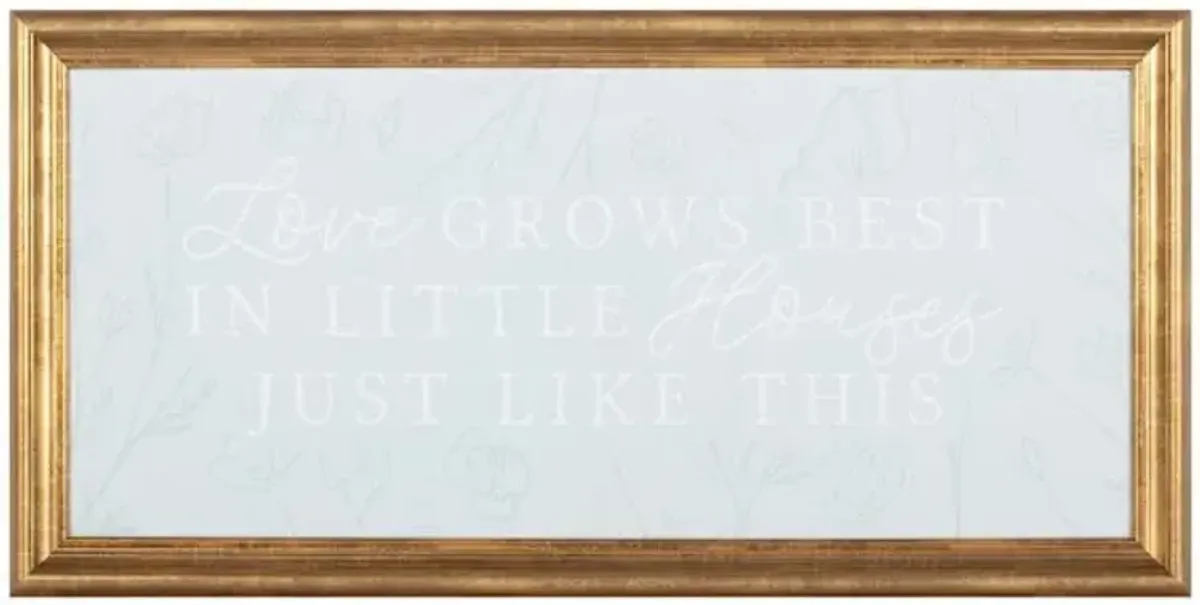 Framed Love Grows Canvas Wall Sign, 24x12