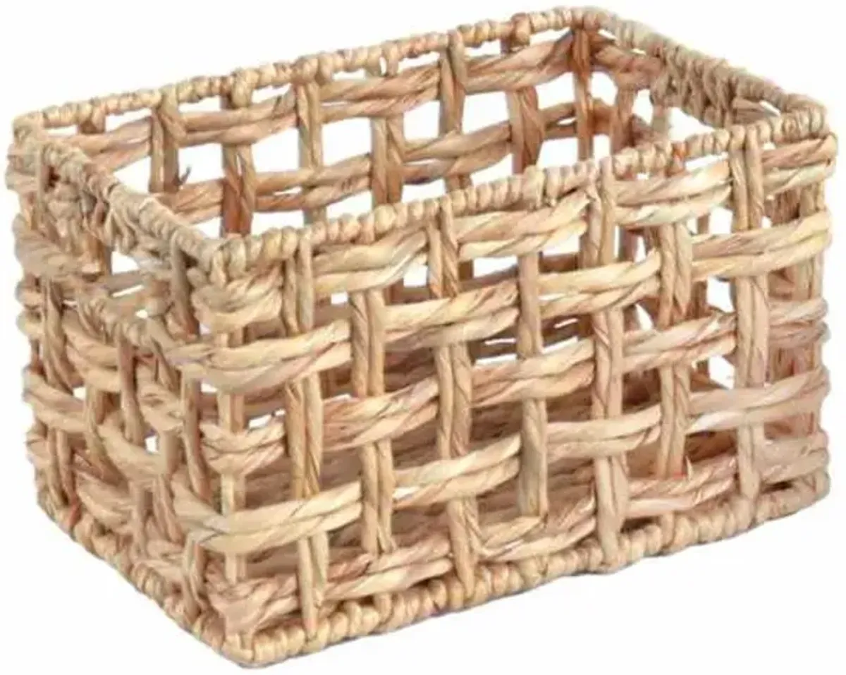 Honeybloom Rectangle Weave Water Hyacinth Storage Basket, Small